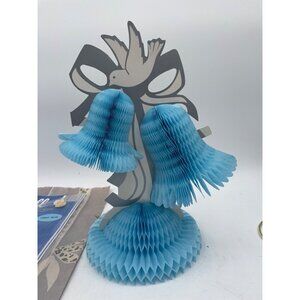 Vintage 1983 Beistle Art-Tissue Bell Centerpiece Light Blue Wedding Decor USA